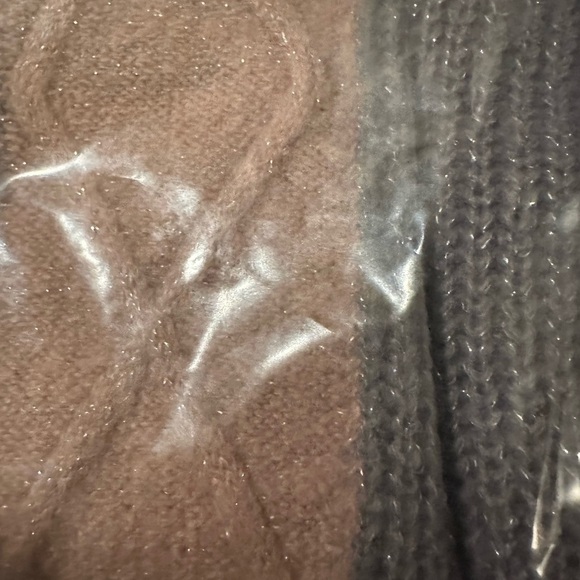 Avenue plus size 26/28 NWT colorblock gray pink lurex sweater cable knit pastel - Picture 4 of 8